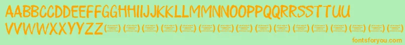 PlayalldayRegular Font – Orange Fonts on Green Background