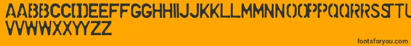 DollarStoreStencil-Schriftart – Schwarze Schriften auf orangefarbenem Hintergrund
