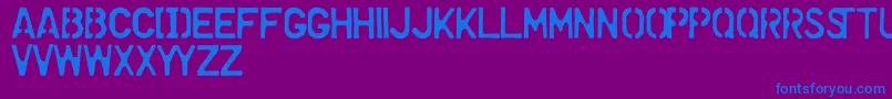 Шрифт DollarStoreStencil – синие шрифты на фиолетовом фоне