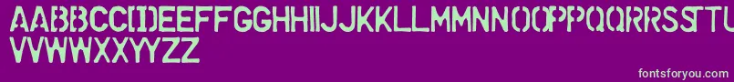フォントDollarStoreStencil – 紫の背景に緑のフォント