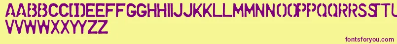DollarStoreStencil Font – Purple Fonts on Yellow Background