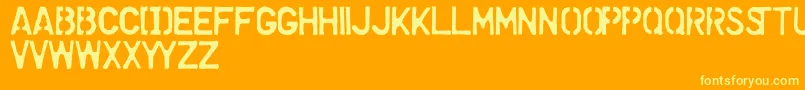 フォントDollarStoreStencil – オレンジの背景に黄色の文字