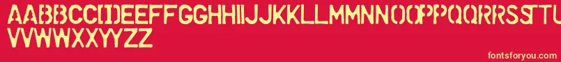DollarStoreStencil Font – Yellow Fonts on Red Background