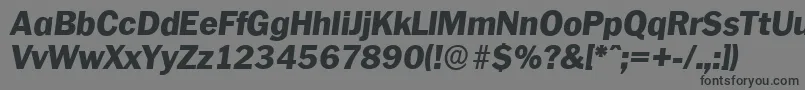 フォントPlymouthserialHeavyItalic – 黒い文字の灰色の背景