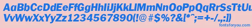 PlymouthserialHeavyItalic Font – Blue Fonts on Pink Background