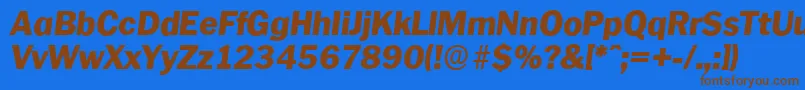 PlymouthserialHeavyItalic Font – Brown Fonts on Blue Background