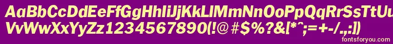 PlymouthserialHeavyItalic Font – Yellow Fonts on Purple Background