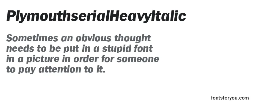 Review of the PlymouthserialHeavyItalic Font