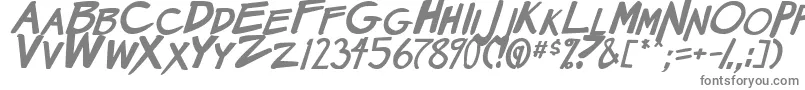 フォントMangaSpeak2BoldItalic – 白い背景に灰色の文字