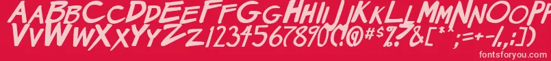 MangaSpeak2BoldItalic Font – Pink Fonts on Red Background
