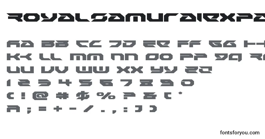 Fuente Royalsamuraiexpand - alfabeto, números, caracteres especiales