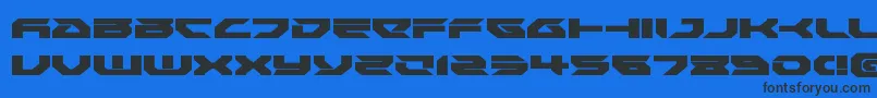 Royalsamuraiexpand Font – Black Fonts on Blue Background