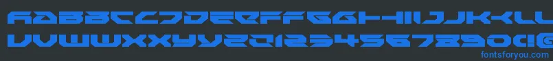 Royalsamuraiexpand-Schriftart – Blaue Schriften auf schwarzem Hintergrund