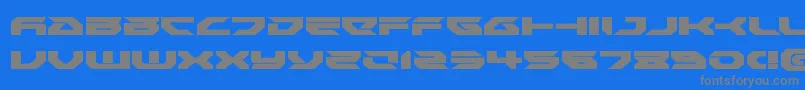 フォントRoyalsamuraiexpand – 青い背景に灰色の文字