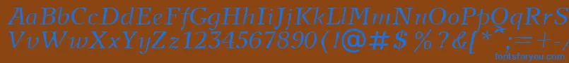 NewjournalcttItalic Font – Blue Fonts on Brown Background