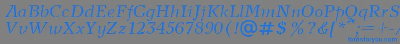 NewjournalcttItalic Font – Blue Fonts on Gray Background