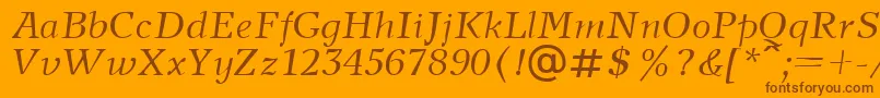 NewjournalcttItalic Font – Brown Fonts on Orange Background