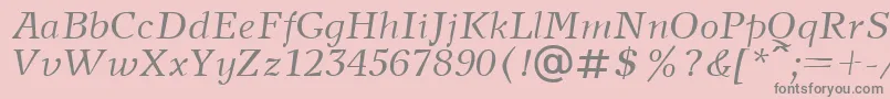 NewjournalcttItalic Font – Gray Fonts on Pink Background