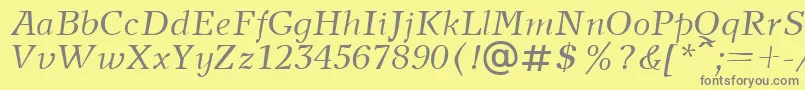 NewjournalcttItalic Font – Gray Fonts on Yellow Background