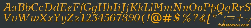 NewjournalcttItalic Font – Orange Fonts on Black Background