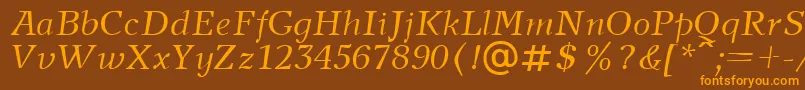 NewjournalcttItalic Font – Orange Fonts on Brown Background