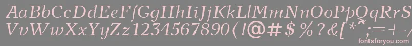 Шрифт NewjournalcttItalic – розовые шрифты на сером фоне