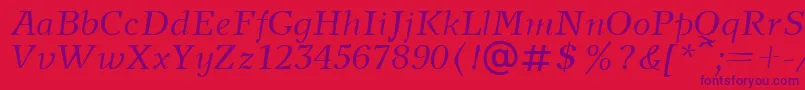 NewjournalcttItalic Font – Purple Fonts on Red Background