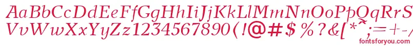 フォントNewjournalcttItalic – 赤い文字