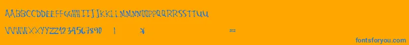 Stalemarkerv2-Schriftart – Blaue Schriften auf orangefarbenem Hintergrund