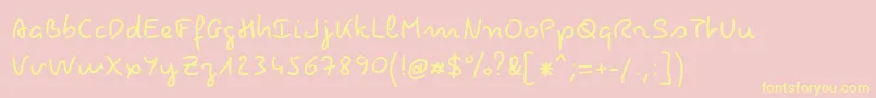 Pecita Font – Yellow Fonts on Pink Background