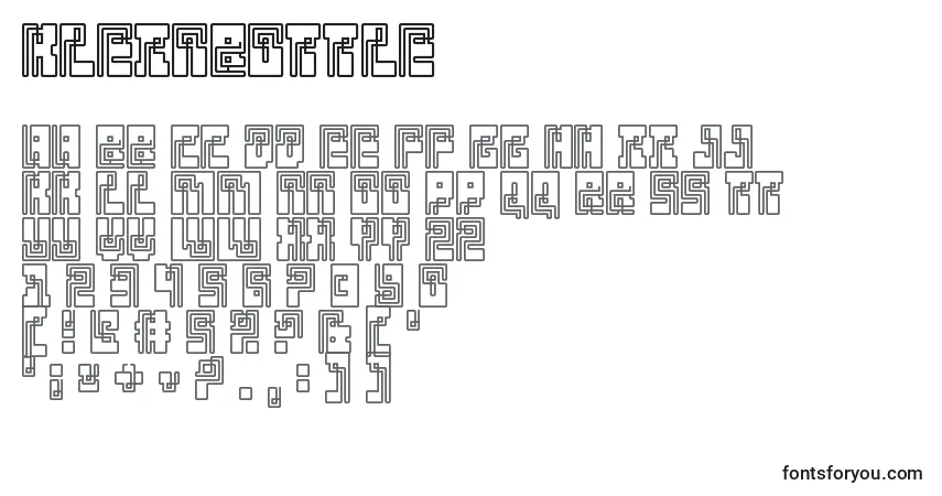 KleinBottle-fontti – aakkoset, numerot, erikoismerkit