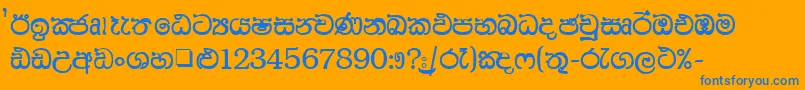 Czcionka AaHan1 – niebieskie czcionki na pomarańczowym tle