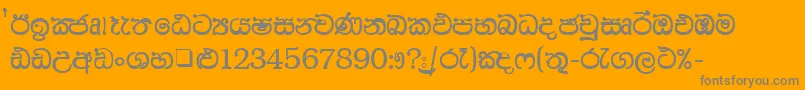 AaHan1-fontti – harmaat kirjasimet oranssilla taustalla