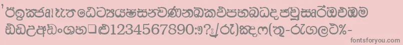 AaHan1-fontti – harmaat kirjasimet vaaleanpunaisella taustalla