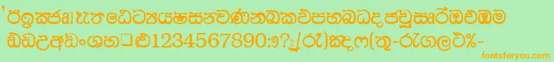 Шрифт AaHan1 – оранжевые шрифты на зелёном фоне