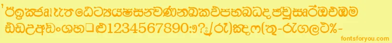 Czcionka AaHan1 – pomarańczowe czcionki na żółtym tle