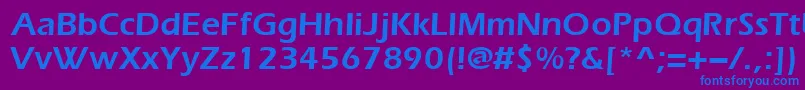 フォントEverestdemi – 紫色の背景に青い文字