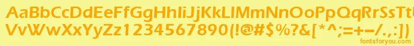 フォントEverestdemi – オレンジの文字が黄色の背景にあります。