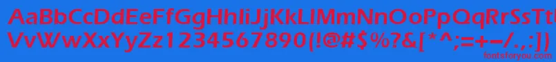 Everestdemi Font – Red Fonts on Blue Background