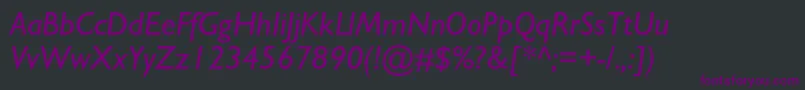 Шрифт GillsansstdItalic – фиолетовые шрифты на чёрном фоне