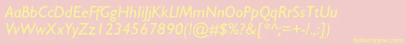Weitere Informationen zur GillsansstdItalic-Schriftart GillsansstdItalic-Schriftart – Gelbe Schriften auf rosa Hintergrund