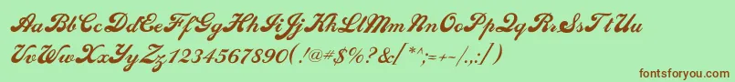 Sedonascriptflf Font – Brown Fonts on Green Background