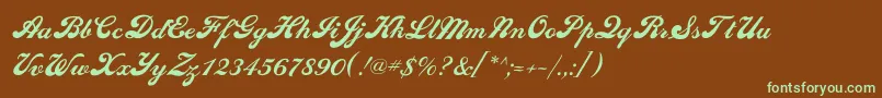 Sedonascriptflf Font – Green Fonts on Brown Background