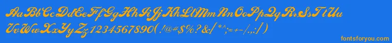 Sedonascriptflf Font – Orange Fonts on Blue Background