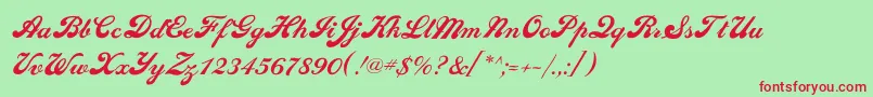 Sedonascriptflf Font – Red Fonts on Green Background