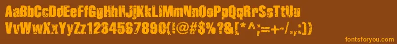 More about Disinteg Font Disinteg Font – Orange Fonts on Brown Background