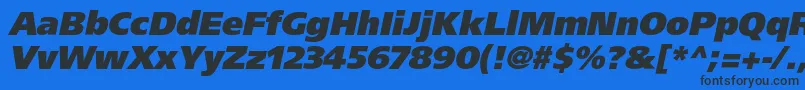 Шрифт AgforeignerultrablackcItalic – чёрные шрифты на синем фоне