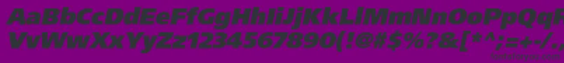 Шрифт AgforeignerultrablackcItalic – чёрные шрифты на фиолетовом фоне