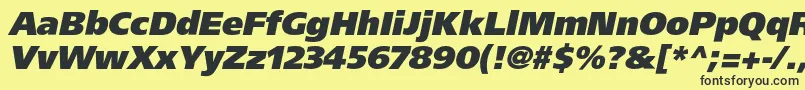 AgforeignerultrablackcItalic Font – Black Fonts on Yellow Background