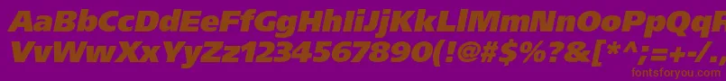 AgforeignerultrablackcItalic Font – Brown Fonts on Purple Background